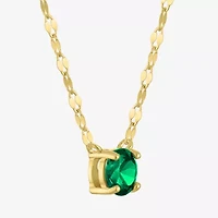 Gemstone 14K Gold Over Silver Round 18 Inch Pendant Necklace