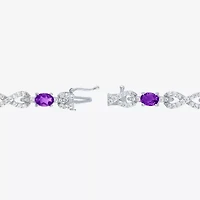 Gemstone Sterling Silver Infinity 7.5 Inch Tennis Bracelet