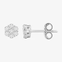 Diamond Blossom 1/4 CT. T.W. Lab Grown White 10K or Yellow Gold 5.2mm Flower Stud Earrings