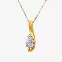 (I/Si2) Womens Lab Grown White Diamond Pear 18 Inch Pendant Necklace