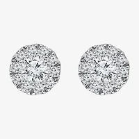 (I/Si2) 1 CT. T.W. Lab Grown White Diamond Sterling Silver 3.2mm Round Stud Earrings