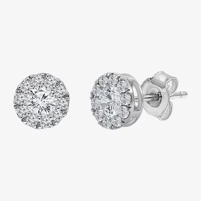 (I/Si2) 1 CT. T.W. Lab Grown White Diamond Sterling Silver 3.2mm Round Stud Earrings