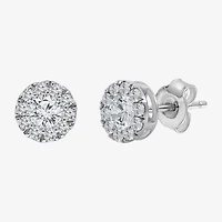 (I/Si2) 1 CT. T.W. Lab Grown White Diamond Sterling Silver 3.2mm Round Stud Earrings