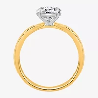 (I / Si2) Womens 2 CT. T.W. Lab Grown White Diamond 14K Gold Over Silver Round Side Stone Engagement Ring