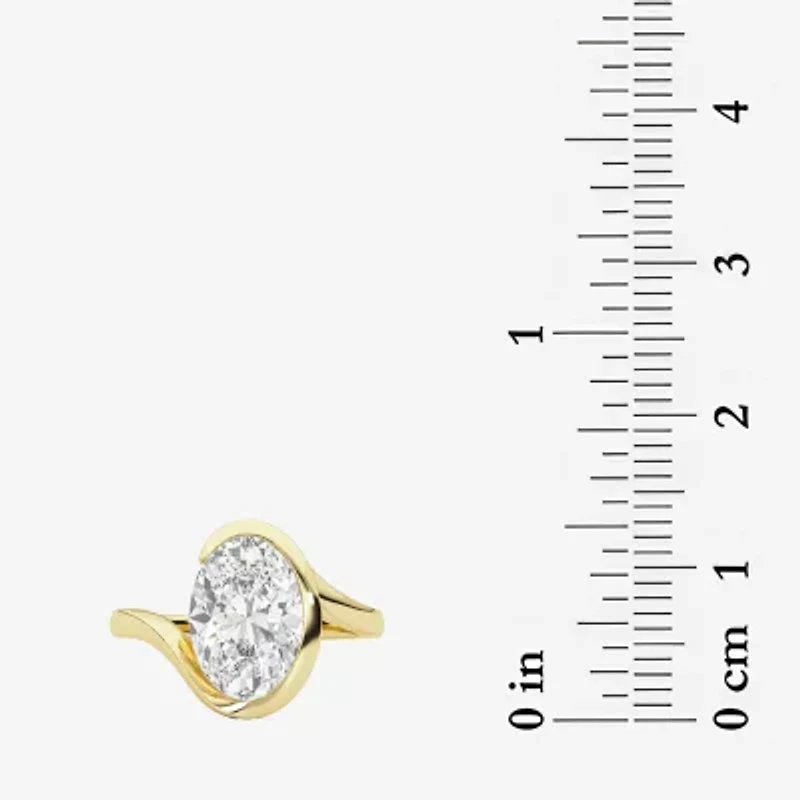 Grown Gorgeous (F / Vs2) Womens 2 1/4 CT. Lab White Diamond 14K Gold Oval Solitaire Engagement Ring