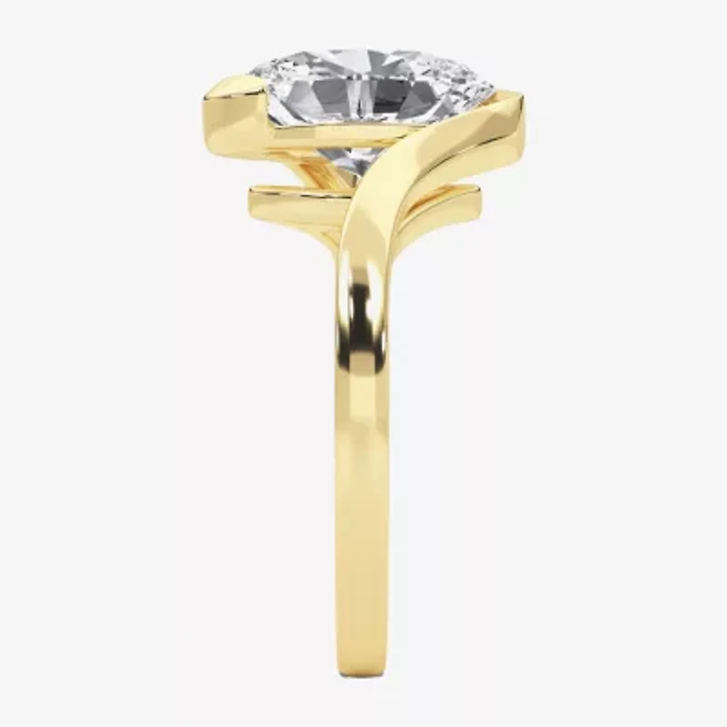 Grown Gorgeous (F / Vs2) Womens 2 1/4 CT. Lab White Diamond 14K Gold Oval Solitaire Engagement Ring