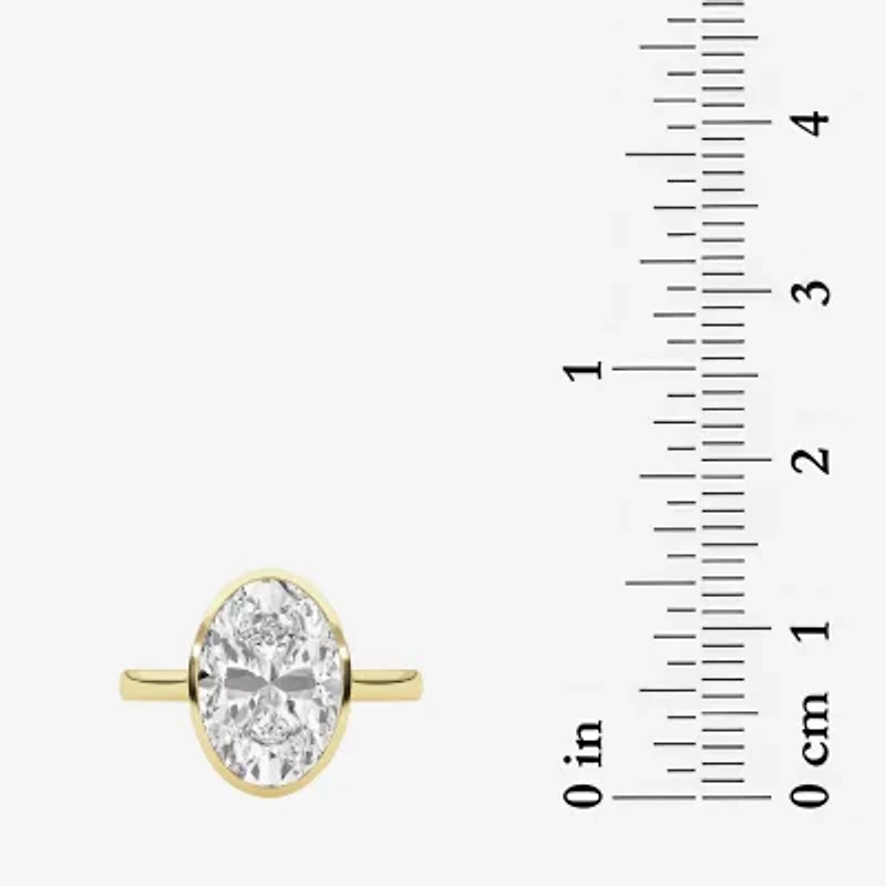 Grown Gorgeous (F / Vs2) Womens 3 1/2 CT. T.W Lab White Diamond 14K Gold Oval Engagement Ring