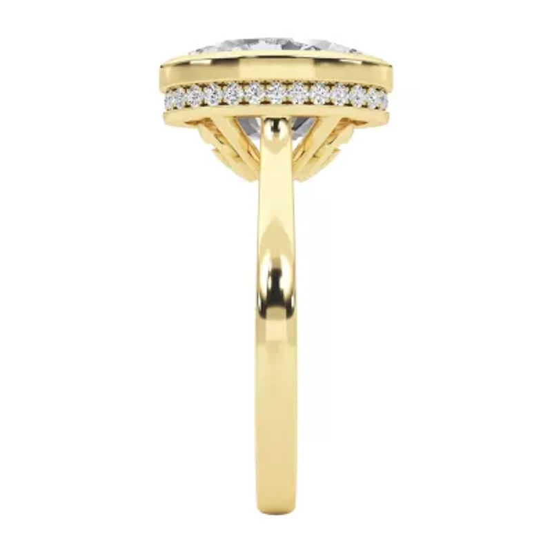 Grown Gorgeous (F / Vs2) Womens 3 1/2 CT. T.W Lab White Diamond 14K Gold Oval Engagement Ring