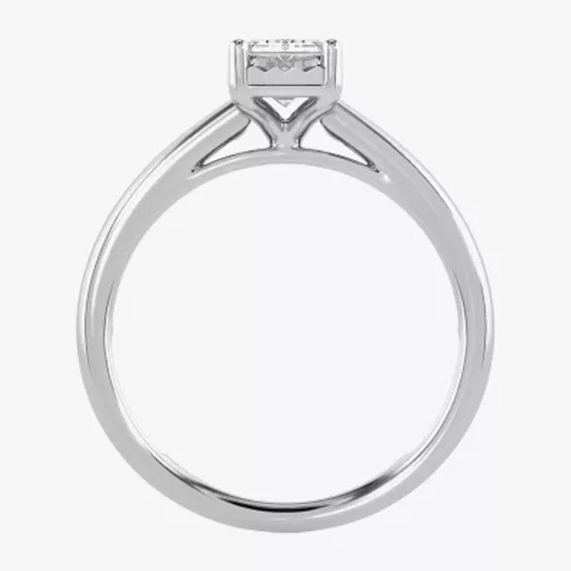 I / Si2) Womens 1 CT. Lab Grown White Diamond Sterling Silver Solitaire Engagement Ring