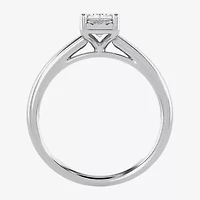 I / Si2) Womens 1 CT. Lab Grown White Diamond Sterling Silver Solitaire Engagement Ring
