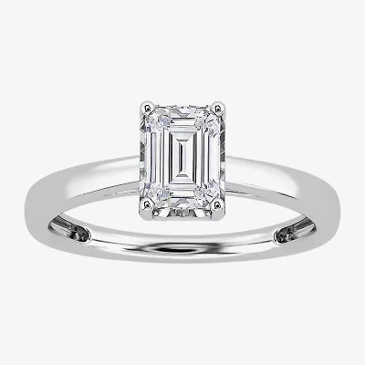 I / Si2) Womens 1 CT. Lab Grown White Diamond Sterling Silver Solitaire Engagement Ring
