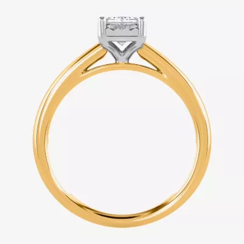 I / Si2) Womens 1 CT. Lab Grown White Diamond Sterling Silver Solitaire Engagement Ring