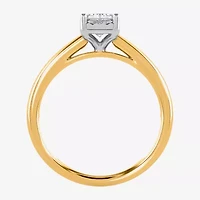 I / Si2) Womens 1 CT. Lab Grown White Diamond Sterling Silver Solitaire Engagement Ring