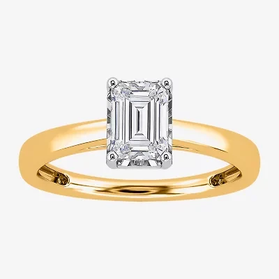 I / Si2) Womens 1 CT. Lab Grown White Diamond Sterling Silver Solitaire Engagement Ring