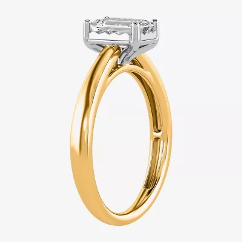 I / Si2) Womens 1 CT. Lab Grown White Diamond Sterling Silver Solitaire Engagement Ring