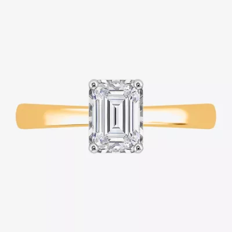I / Si2) Womens 1 CT. Lab Grown White Diamond Sterling Silver Solitaire Engagement Ring