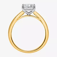 (I / Si2) Womens 1 CT. Lab Grown White Diamond Sterling Silver Solitaire Engagement Ring