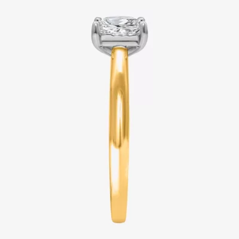 (I / Si2) Womens 1 CT. Lab Grown White Diamond Sterling Silver Solitaire Engagement Ring