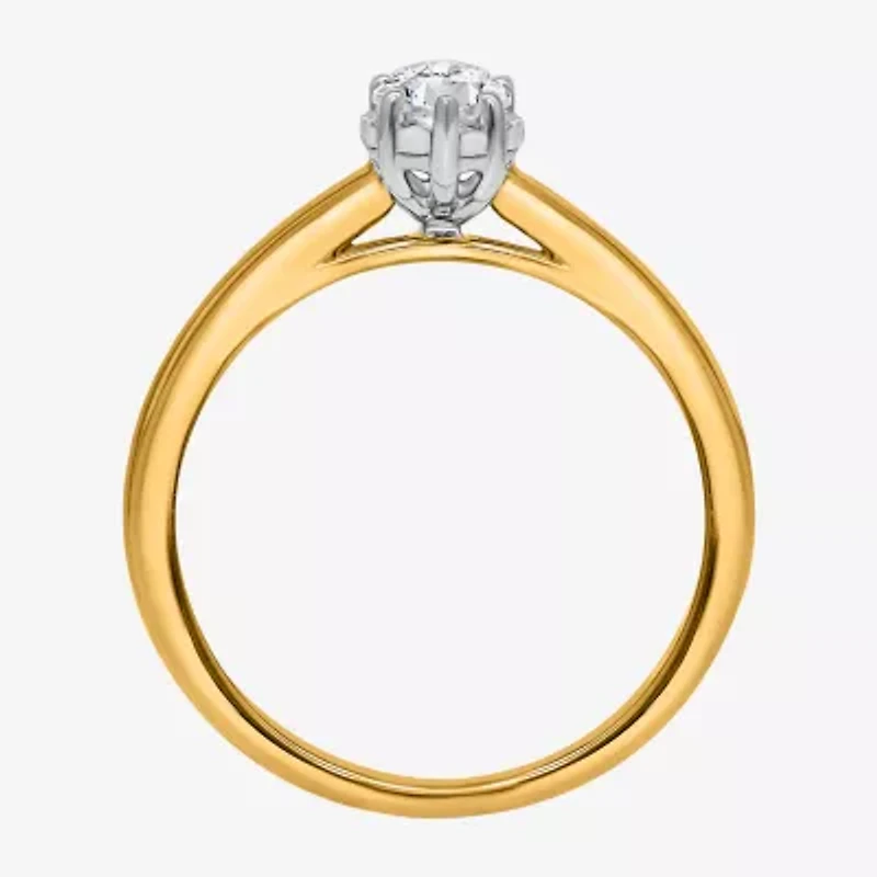 (I / Si2) Womens 1 CT. Lab Grown White Diamond Sterling Silver Marquise Solitaire Engagement Ring