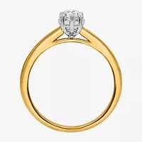 (I / Si2) Womens 1 CT. Lab Grown White Diamond Sterling Silver Marquise Solitaire Engagement Ring