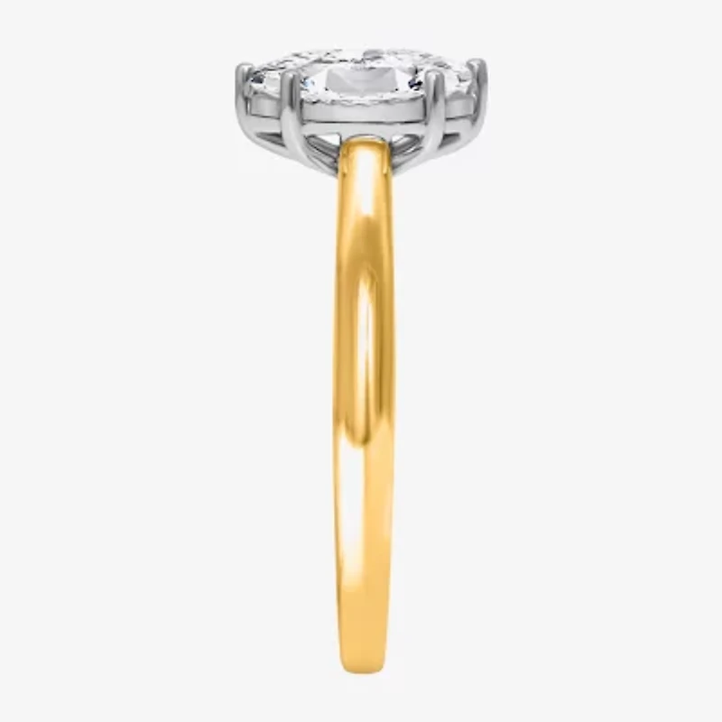 (I / Si2) Womens 1 CT. Lab Grown White Diamond Sterling Silver Marquise Solitaire Engagement Ring