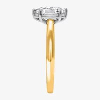 (I / Si2) Womens 1 CT. Lab Grown White Diamond Sterling Silver Marquise Solitaire Engagement Ring