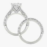 Grown Gorgeous (F / Vs2) Womens 1/ Ct. T.W. Lab White Diamond 14K Gold Rectangular Side Stone Bridal Set