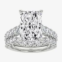 Grown Gorgeous (F / Vs2) Womens 1/ Ct. T.W. Lab White Diamond 14K Gold Rectangular Side Stone Bridal Set