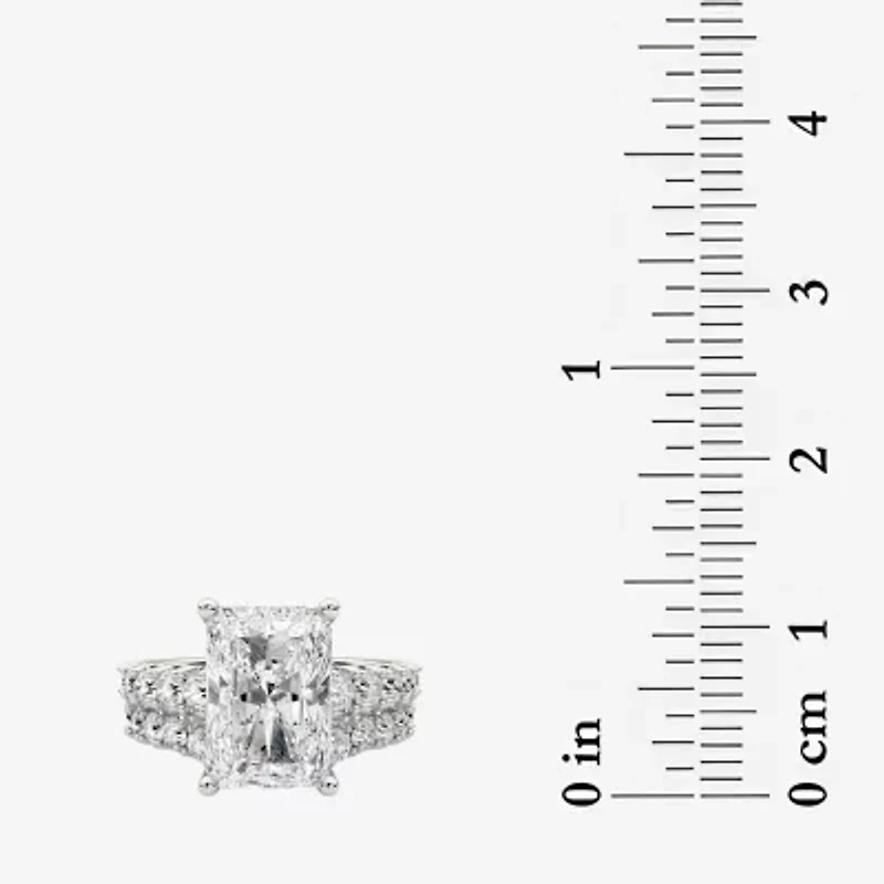 Grown Gorgeous (F / Vs2) Womens 1/ Ct. T.W. Lab White Diamond 14K Gold Rectangular Side Stone Bridal Set