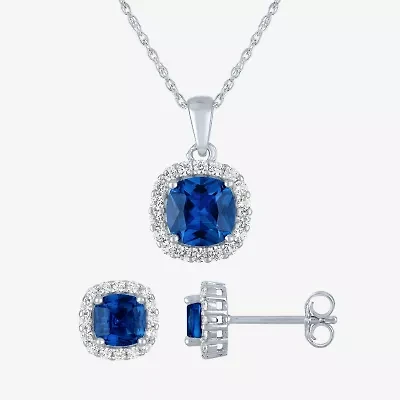 Gemstone Pure Silver Over Brass 2-pc. Jewelry Set