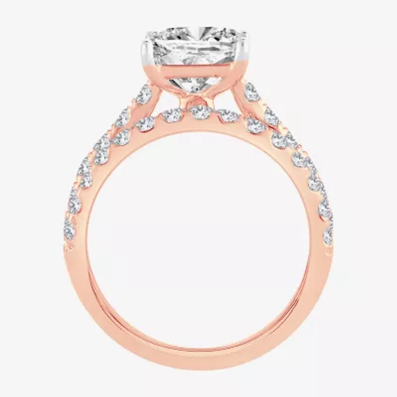 (H-I / SI1-SI2) Signature By Modern Bride Womens 2 CT.TW Lab Grown White Diamond 14K Gold Side Stone Bridal Set