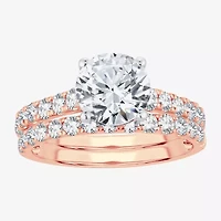 Signature By Modern Bride (H-I / Si1-Si2) Womens 2 CT. T.W. Lab Grown White Diamond 14K Gold Round Bridal Set