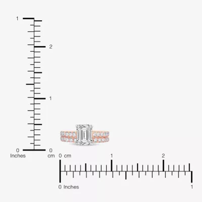 (H-I / SI1-SI2) Signature By Modern Bride Emerald Cut Womens 2 CT. T.W. Lab Grown White Diamond Bridal Set 14K Gold