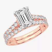 (H-I / SI1-SI2) Signature By Modern Bride Emerald Cut Womens 2 CT. T.W. Lab Grown White Diamond Bridal Set 14K Gold