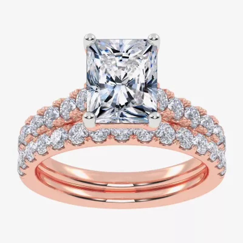 Signature By Modern Bride (G-H / Vs2-Si1) Womens 2 CT. T.W. Lab Grown White Diamond 14K Gold Side Stone Bridal Set
