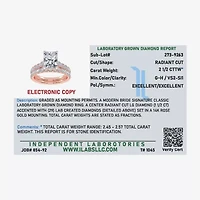 (G-H / Vs2-Si1) Womens 2 1/2 CT. T.W. Lab Grown White Diamond 14K Gold Side Stone Bridal Set