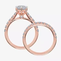 Signature By Modern Bride (G-H / Vs2-Si1) Womens 2 CT. T.W. Lab Grown White Diamond 14K Gold Marquise Side Stone Bridal Set