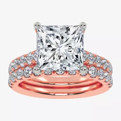 (H-I / SI1-SI2) Signature By Modern Bride Womens 2 1/2 CT. TW. Lab Grown White Diamond 14K Gold Princess Bridal Set