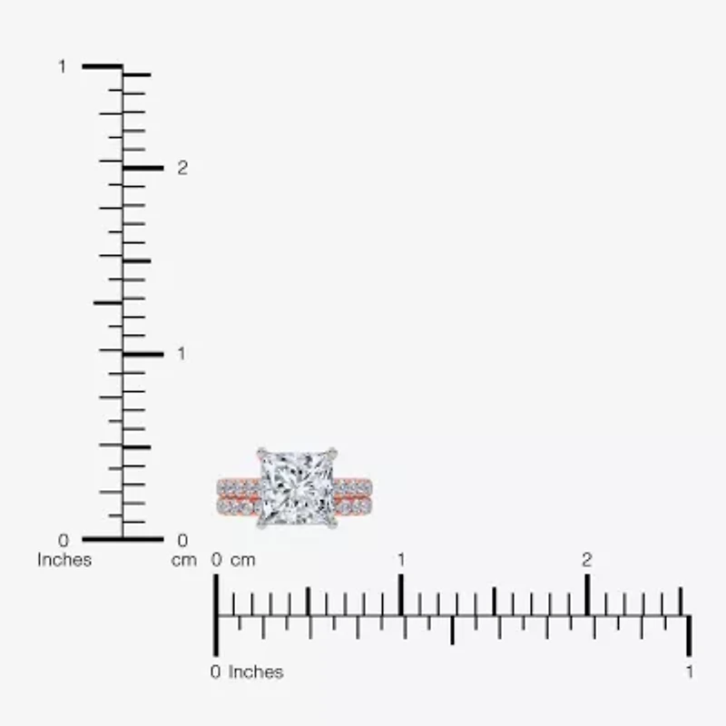 (H-I / SI1-SI2) Signature By Modern Bride Womens 2 1/2 CT. TW. Lab Grown White Diamond 14K Gold Princess Bridal Set