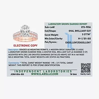Signature By Modern Bride (H-I / Si1-Si2) Womens 2 CT. T.W. Lab Grown White Diamond 14K Gold Oval Bridal Set