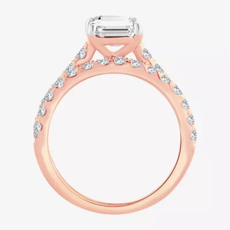 (H-I / SI1-SI2) Signature By Modern Bride Womens 2 1/2 CT. TW. Lab Grown White Diamond 14K Gold Emerald Bridal Set