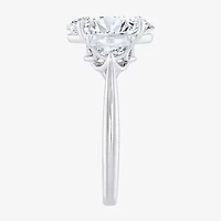 Signature By Modern Bride (F / Vs2) Womens 2 1/2 CT. T.W. Lab Grown White Diamond 10K Gold Oval 3-Stone Engagement Ring