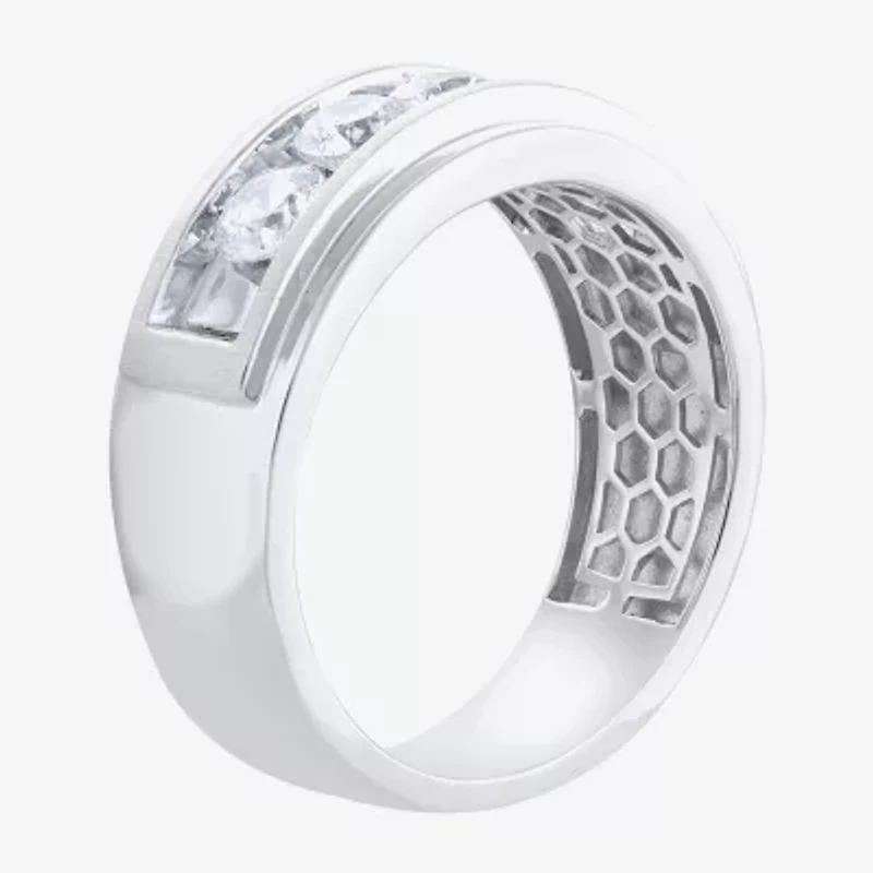 (H-I / I1) Mens 1 1/2 CT. T.W. Lab Grown White Diamond 10K Gold Wedding Band