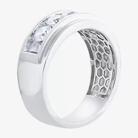 (H-I / I1) Mens 1 1/2 CT. T.W. Lab Grown White Diamond 10K Gold Wedding Band