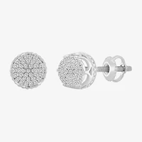 (J / I3) 1/6 CT. Natural White Diamond 10K Gold 7.7mm Round Stud Earrings
