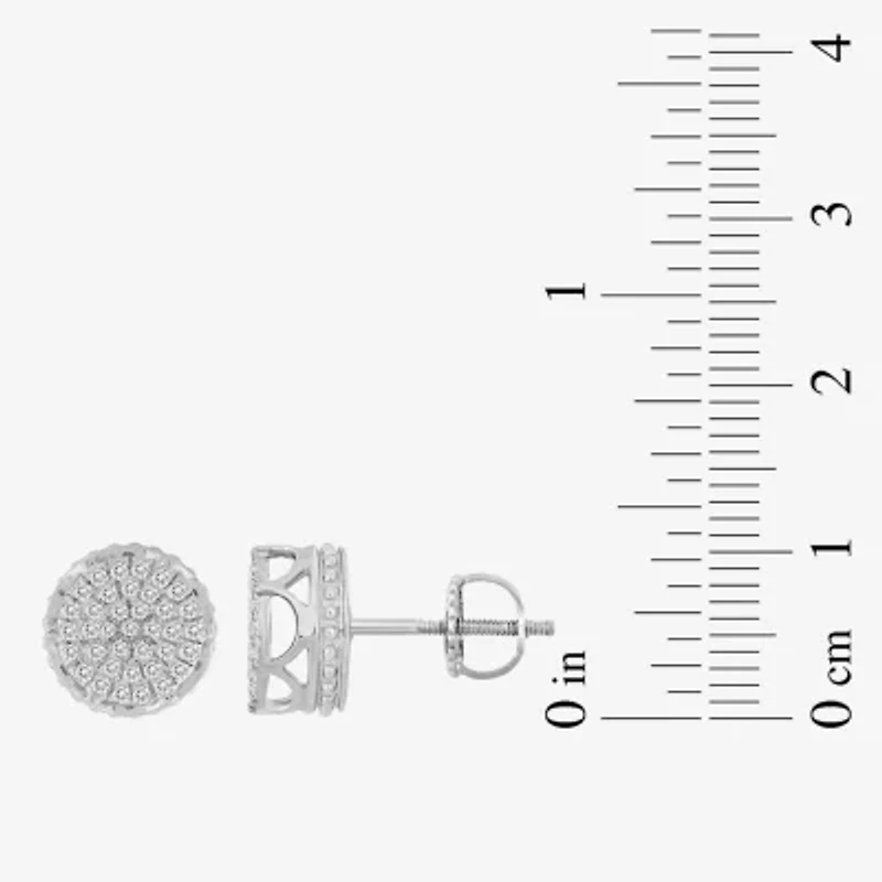 (J / I3) 1/6 CT. Natural White Diamond 10K Gold 7.7mm Round Stud Earrings