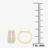 (I / I3) Mens 1/4 CT. Natural White Diamond 10K Gold 12mm Circle Hoop Earrings
