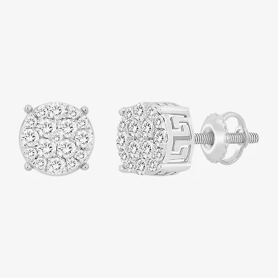 (I / I2-I3) 1/4 CT. Natural White Diamond 10K Gold 6.7mm Round Stud Earrings