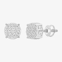 (I / I2-I3) 1/4 CT. Natural White Diamond 10K Gold 6.7mm Round Stud Earrings