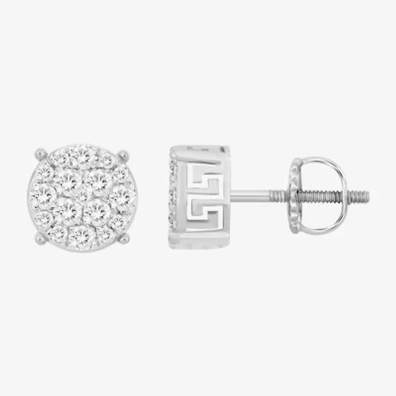 (I / I2-I3) 1/4 CT. Natural White Diamond 10K Gold 6.7mm Round Stud Earrings
